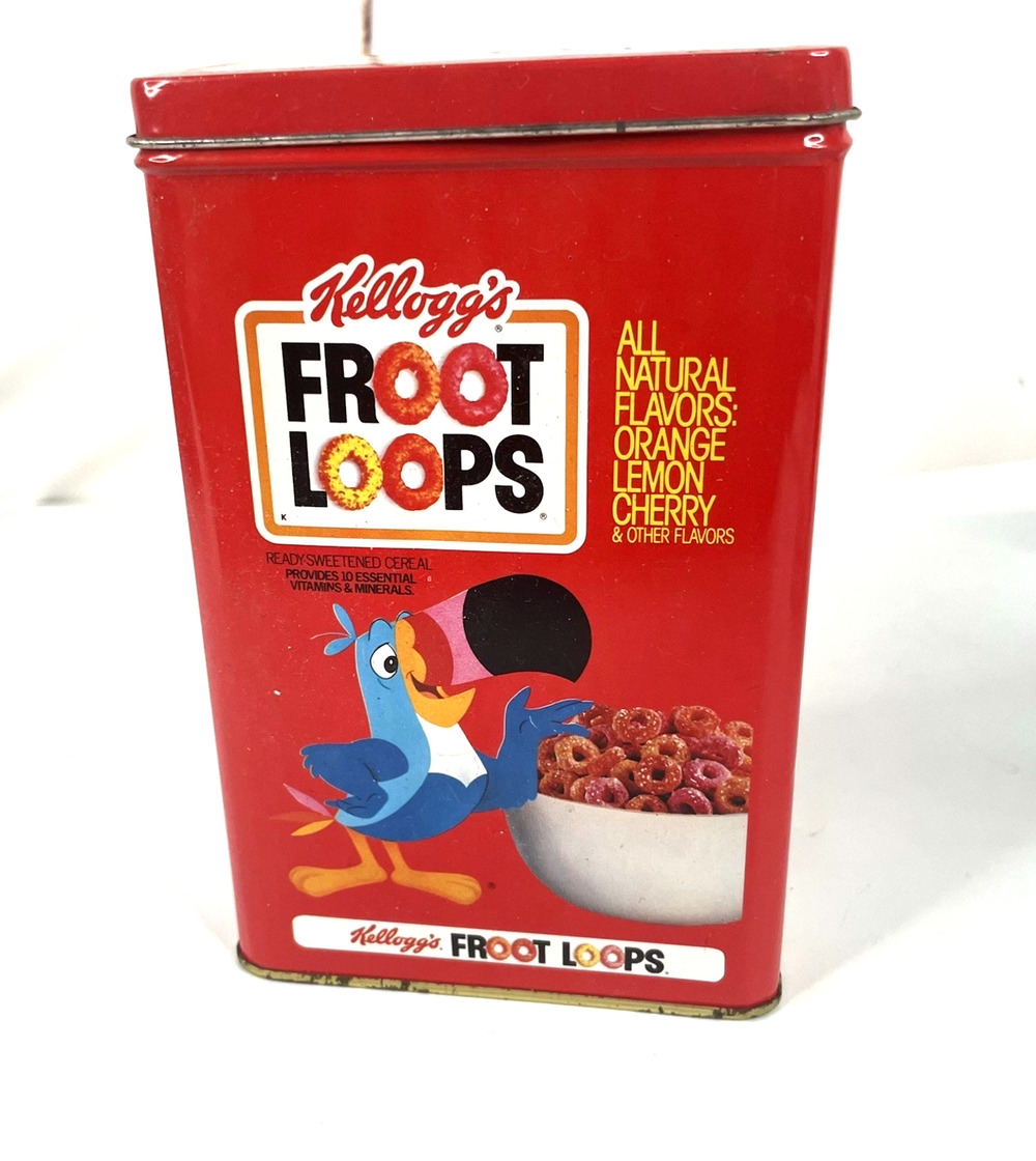 Vintage 1984 Kellogg’s Froot Loops Collectable Decorative Tin